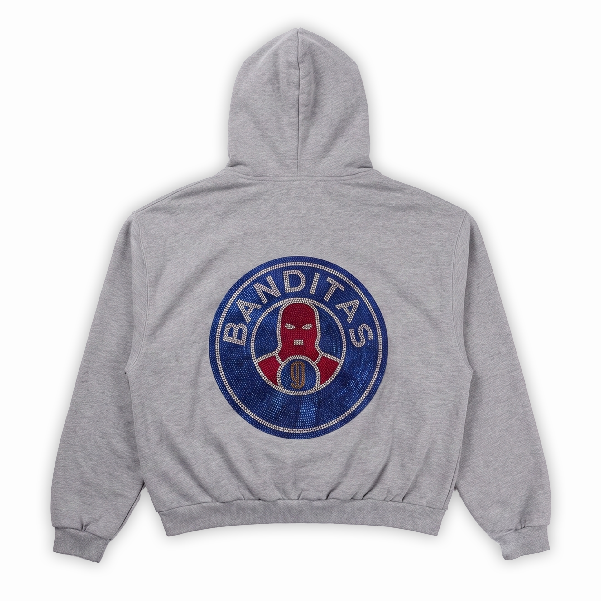 Banditas Rhinestones Zip Hoodie Grey