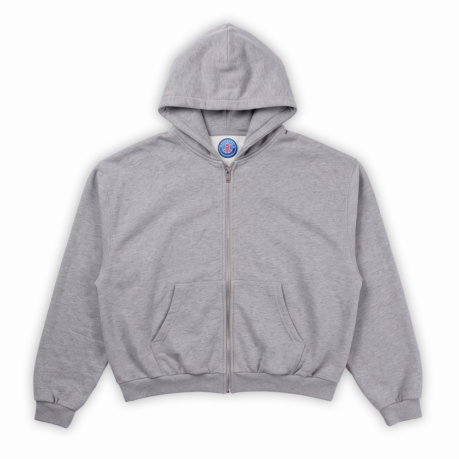 Banditas Rhinestones Zip Hoodie Grey